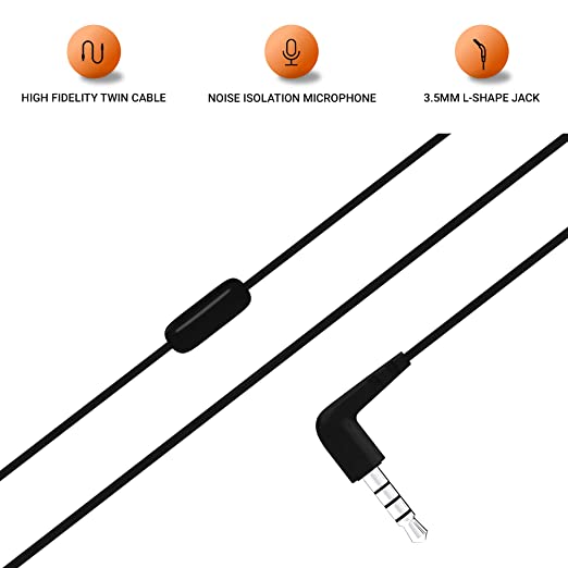 JBL C50HI, Wired in Ear Headphones with Mic, One Button Multi-Function Remote, Lightweight & Comfortable fit (Black) JBL C50HI, Wired in Ear Headphones with Mic, One Button Multi-Function Remote, Lightweight & Comfortable fit (Black)